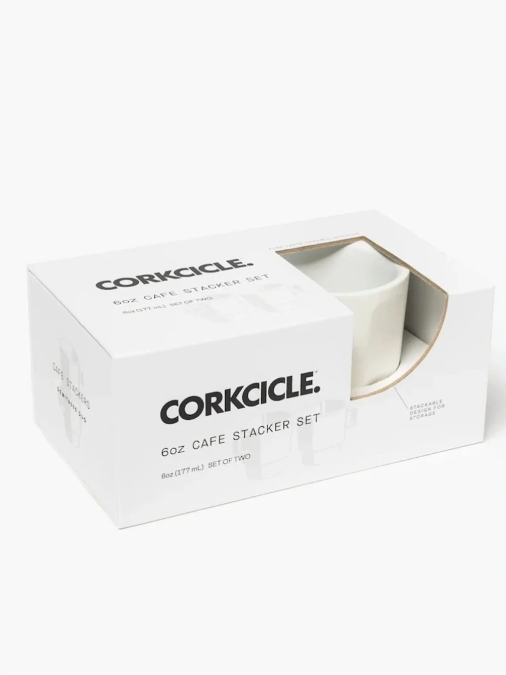 Corkcicle 6oz Cafe Stacker Set - White